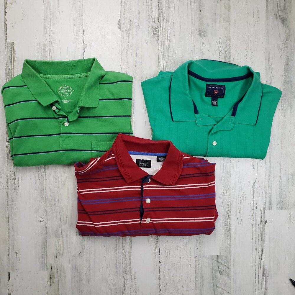 Set of 3 Men’s Polo Shirts Size Large | St. John's Bay | Saddle Bred | Haggar